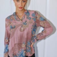 Blomstret Dusty Rose Skjorte 2