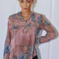 Blomstret Dusty Rose Skjorte 1