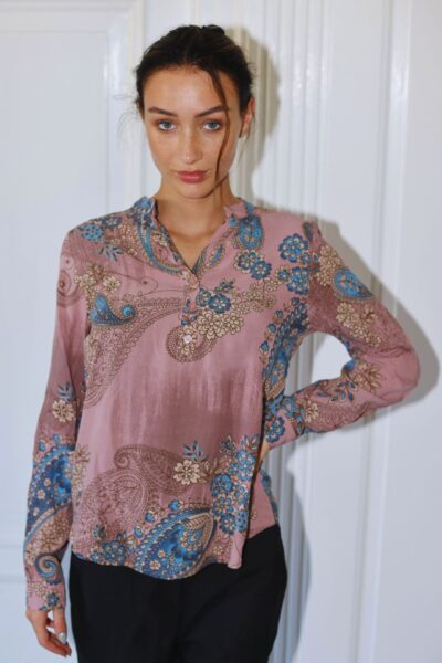Blomstret Dusty Rose Skjorte 1