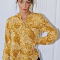 Blomstret Autumn Yellow Skjorte 1