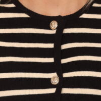 Black Stripe Cardigan closeup