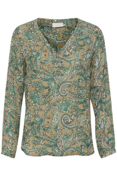 KAamber Green Paisley Bluse item front