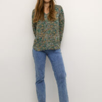 KAamber Green Paisley Bluse