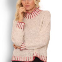 Kort Strik m/Turtleneck front