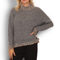 Grey Oversize Strik m/Turtleneck