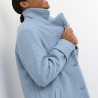 KAanne Faded Blue Coat closeup side