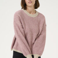 KAellery Feather Gray/ Rose Knit Pullover