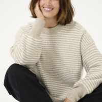 KAellery Grey/Chalk Knit Pullover sitting