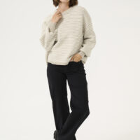 KAellery Grey/Chalk Knit Pullover front