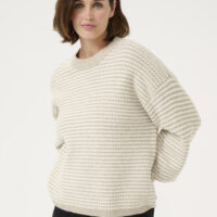 KAellery Grey/Chalk Knit Pullover closeup