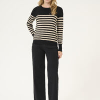 KAlizza Black/Feather Gray Stripe Pullover