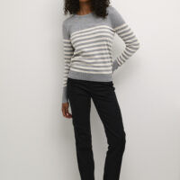 KAlizza Grey Melange/Turtledove Stripe Pullover