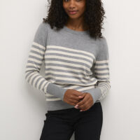 KAlizza Grey Melange/Turtledove Stripe Pullover front
