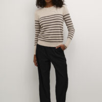 KAlizza Gray/Brown Stripe Pullover