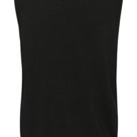 KAlizza Black Slipover er en blød vest I fintstrikket viskose fra Kaffe Clothing. Vesten er let og enormt behageligt at have på. Den har rund hals og falder let item back