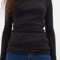 LolahlW Black Base Long Tee closeup