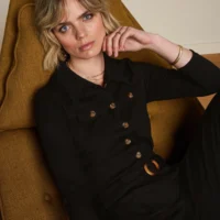 Alexa Black Jumpsuit Uni Rodeo closeup