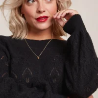 Erin Bell Black Top Orcia closeup