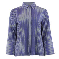 Mary Blue Stripe Shirt front