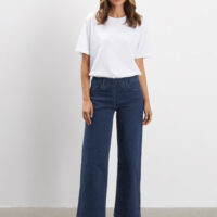 Donna Loose Dark Denim Pant front