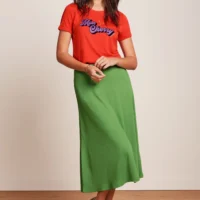Juno Jade Green Skirt Milano Crepe front
