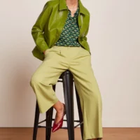 Fintan Pistache Yellow Cropped Pants front