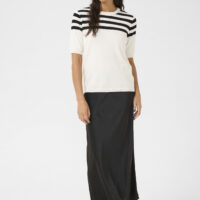 KAlizza Chalk/ Black Half Stripe Pullover front