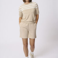 KAlizza Feather Gray/ Chalk Half Stripe Pullover front