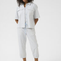 KAnaya Blue Striped Capri Pants sæt
