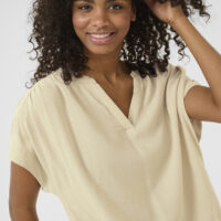 KAmilia Feather Gray Top closeup