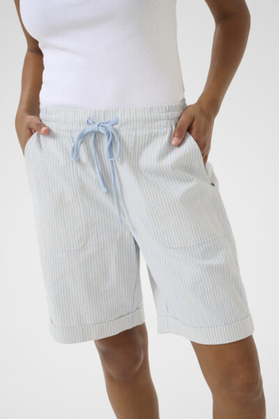 KAnaya Blue Striped Shorts closeup