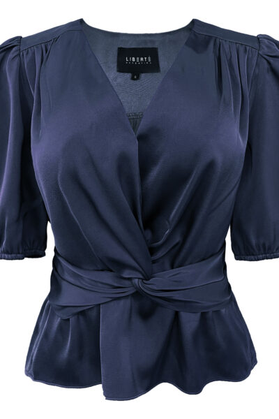 Tiki Twist Navy Blouse item front