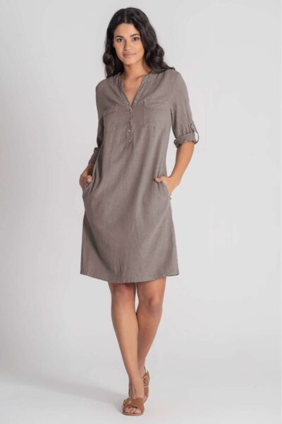 Ella Taupe Dress front